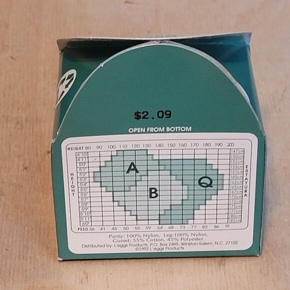 Vintage Pantyhose L'eggs Regular Size Q Sheer Toe Suntan 90s Box NOS - Picture 3 of 5